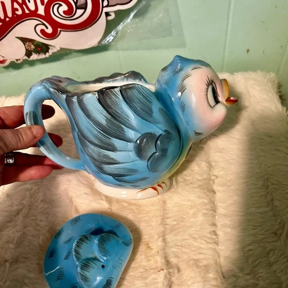 Vintage lefton bluebird teapot - Picture 4 of 6